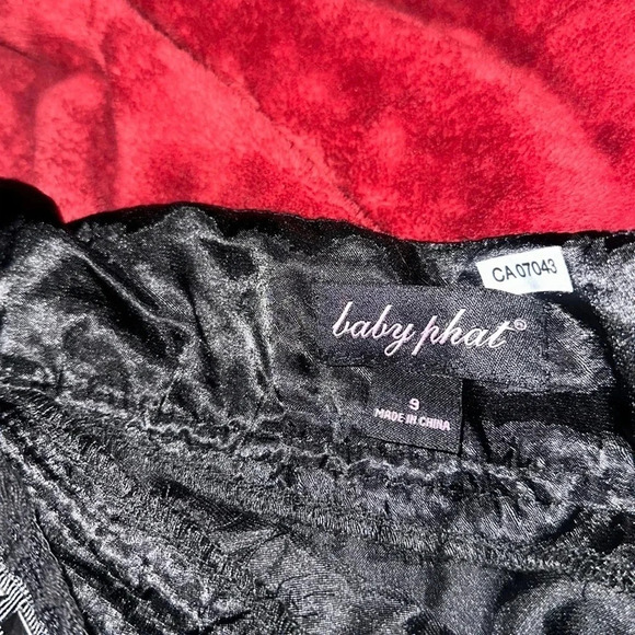 Baby phat Black Lace satin studded waist Shorts Sz 9 - Picture 6 of 12